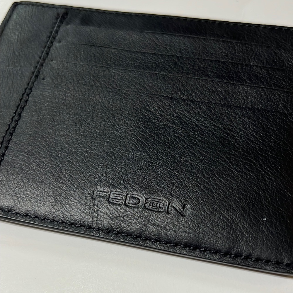 Fedon Black Leather Card Holder